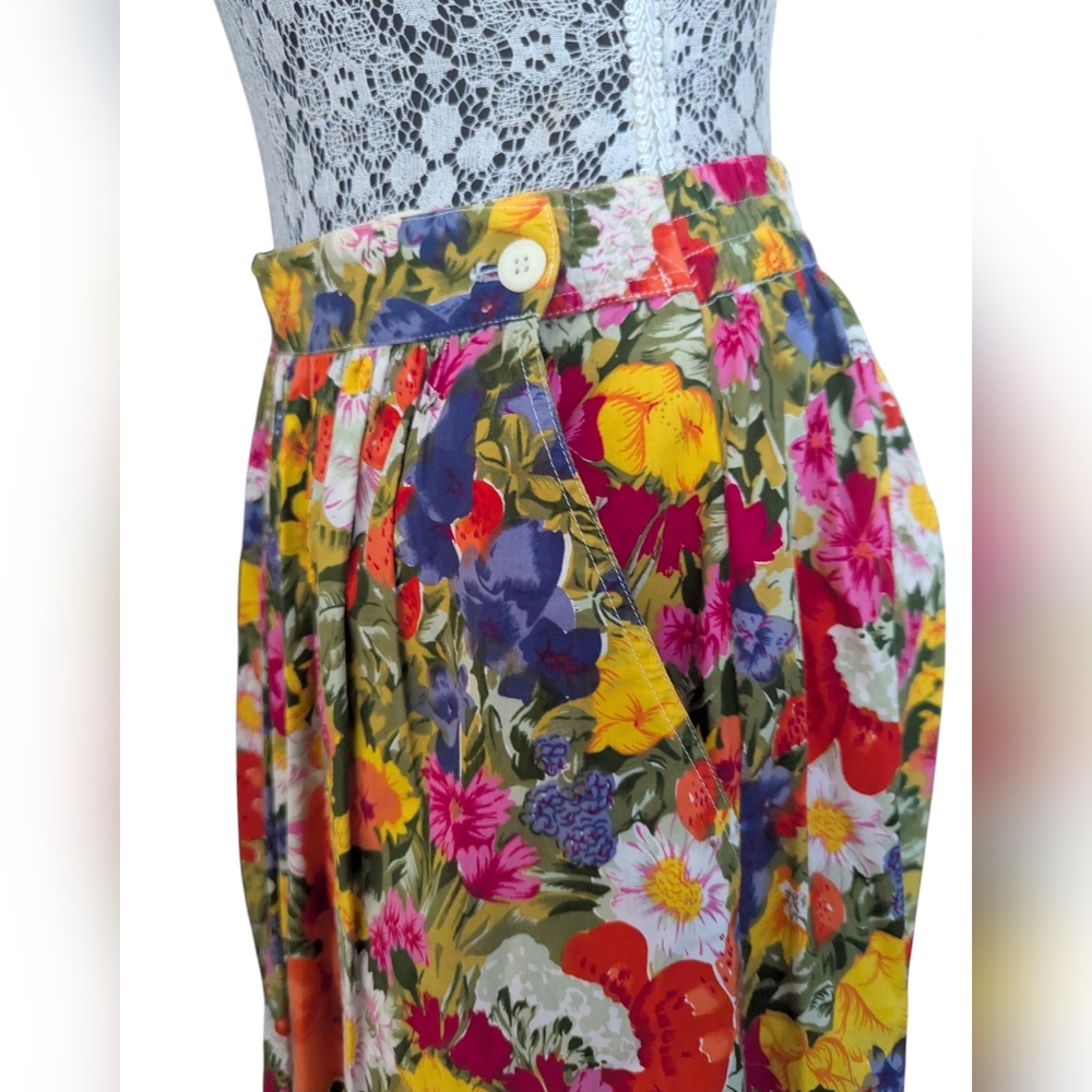 Vintage Floral Multicolor Skirt & Matching Top - Picture 9 of 13